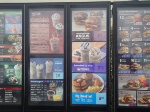 Fast food menus, like those at McDonald's, will soon have to display calorie information. Photo by Jessica Corbett.