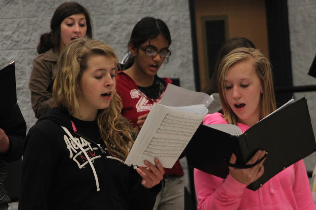 Choir students expressing the Christmas spirit. 