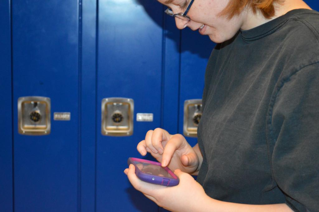A student uses their app in school.