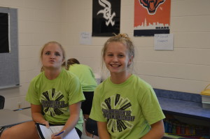Brooke Bastone and Amber Evans sporting the color green for Kindness Week 