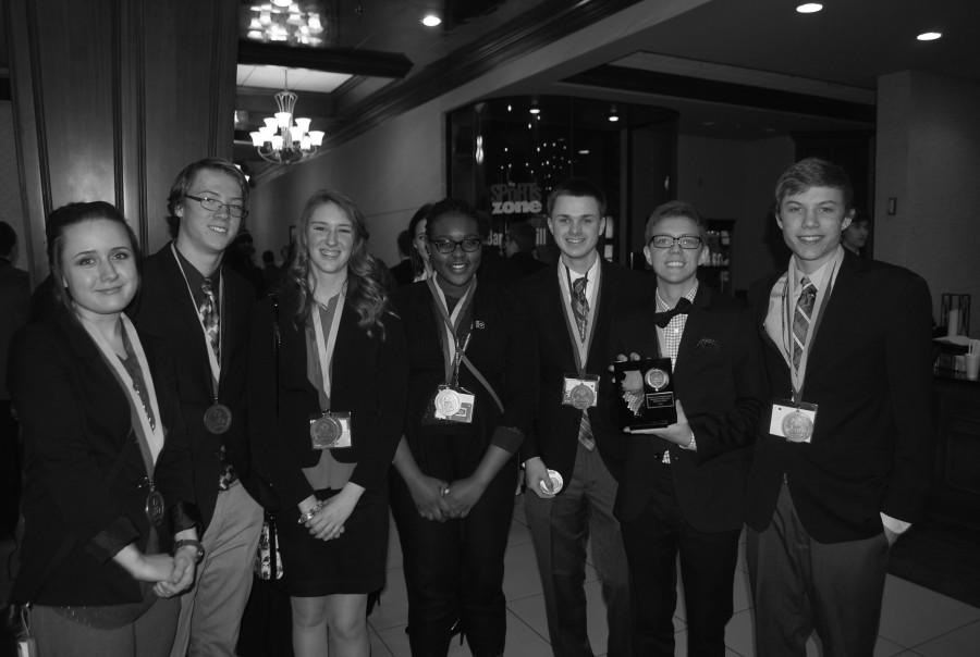 DECA members pose for a photo.