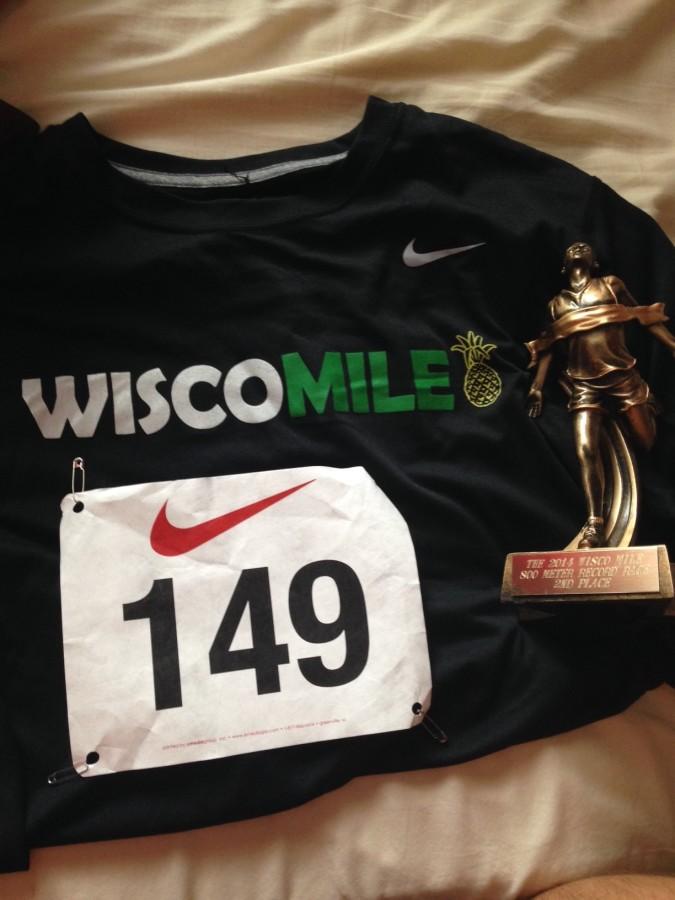 Kucera placed second in the 800 meter run at the Wiscomile with a time of 1:52.95.