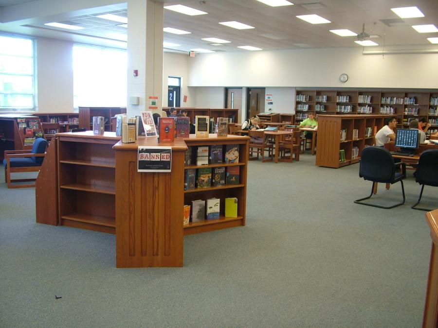 The KHS library is used as a workplace for the student body. 