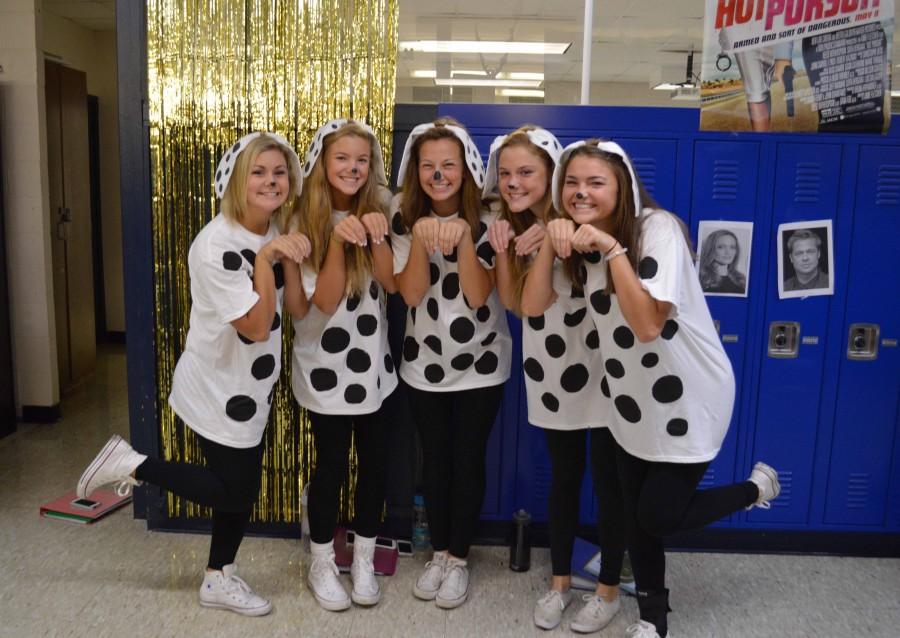Juniors Rachel Goress, Nicolle Bown, Holly Collingbourne, Allie Ganz and Paige Guyton are just five out of the 101 dalmatians that decided to come to school today. 