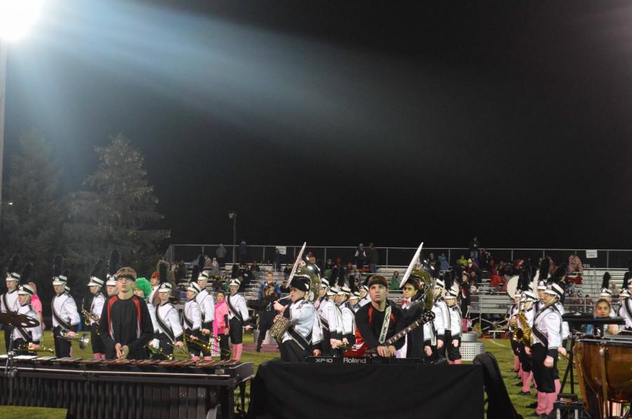 The Marching Knights put on a show. 