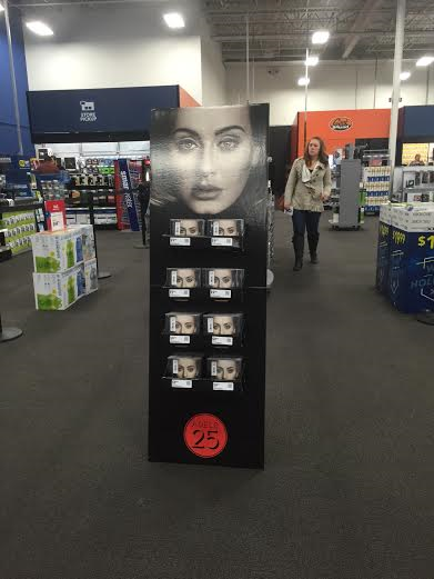 Adeles new album is currently being sold at many stores such as Best Buy. 