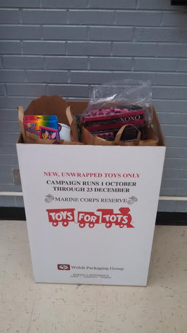 The box for donations can be found in the front commons. 