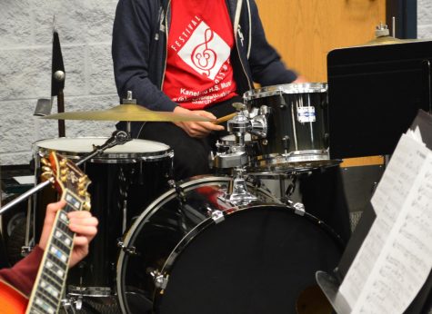 Indoor marching concert honors band students