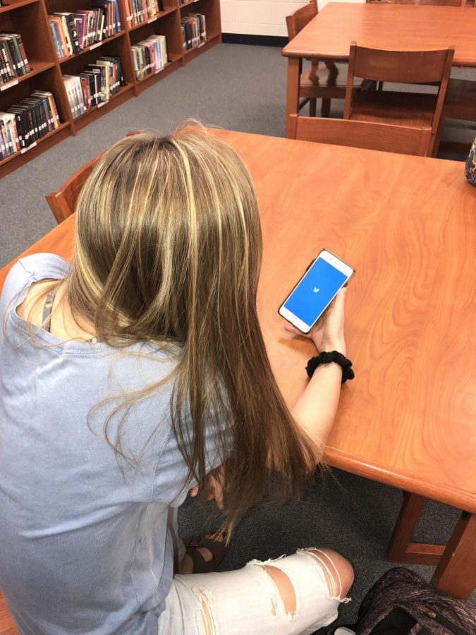 Twitter is often used during study hall in the  KHS library. 
