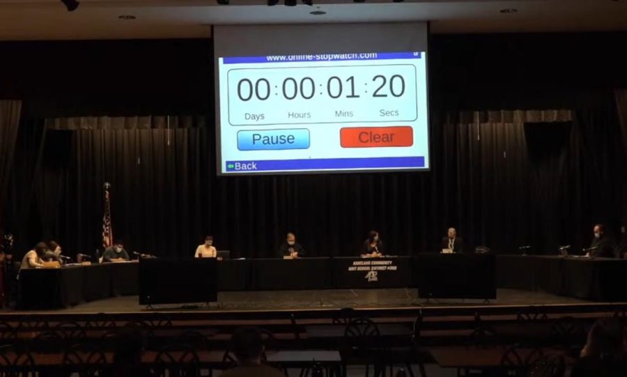 At+Kaneland+board+meetings%2C+all+attendees+are+allowed+a+specific+time+to+speak+for+comments.+Each+person+is+given+three+minutes+to+talk+and+a+timer+is+set+to+guarantee+equal+speaking+time.