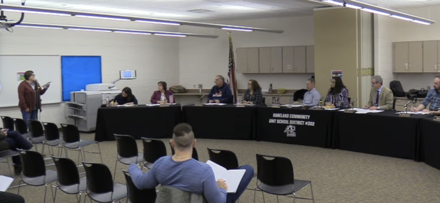 Kaneland Education Association President and John Shields Elementary School fourth-grade ELA teacher Kindra Schumacher shares her views on how class size affects students. After she made this public comment, another public comment was made regarding the same topic. 