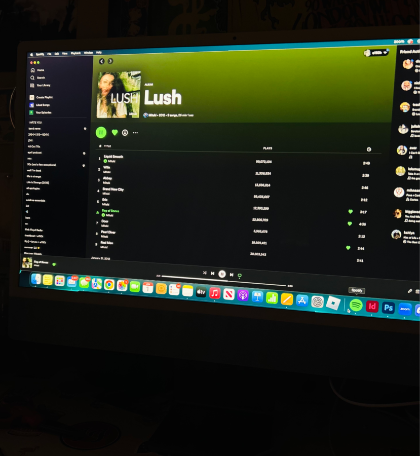 Spotifys display of Lush is shown on a computer screen. While the album wasnt the most popular upon release, its songs have since been streamed millions of times.