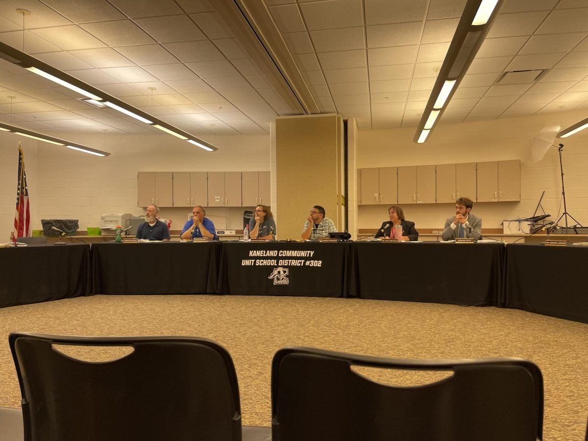 Members+of+the+school+board+listen+to+Director+of+Educational+Services+6-12+Patrick+Raleigh+present+updates+to+the+Kaneland+Connects+strategic+plan+and+the+School+Improvement+Plan.+The+purpose+of+the+presentation+was+to+provide+updates+from+last+year+and+explain+plans+for+the+coming+year.+%0A