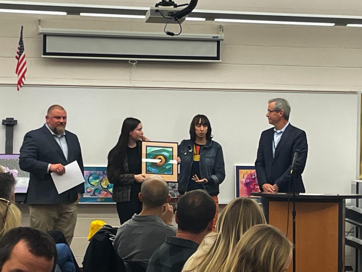 The Board of Education Art Awards acknowledges art students from across the district. Senior Lucy Wold got first place from the two high school recipients.