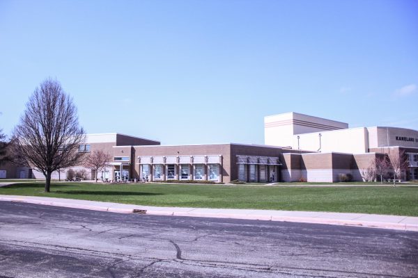 A patch of grass and multiple picnic tables currently sit in between the East Gym and the cafeteria. This area will be replaced by the addition of a fieldhouse after the April 1, 2025, election resulted in the passing of the proposed referendum.