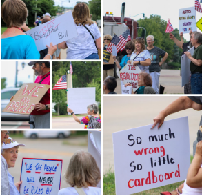 People gather in Yorkville on July 17 to protest various administrative policies. Many similar protests took place this summer in that area and in locations throughout the country. 