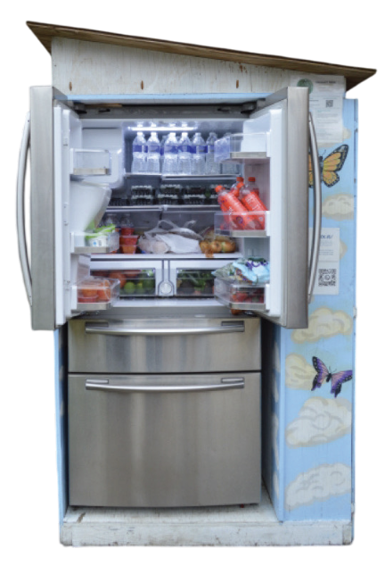 Aurora Mutual Aid established two stocked community fridges to ensure families in need have access to food. These are located at Jo-Ana's Salon and Fresh Start City Church. 